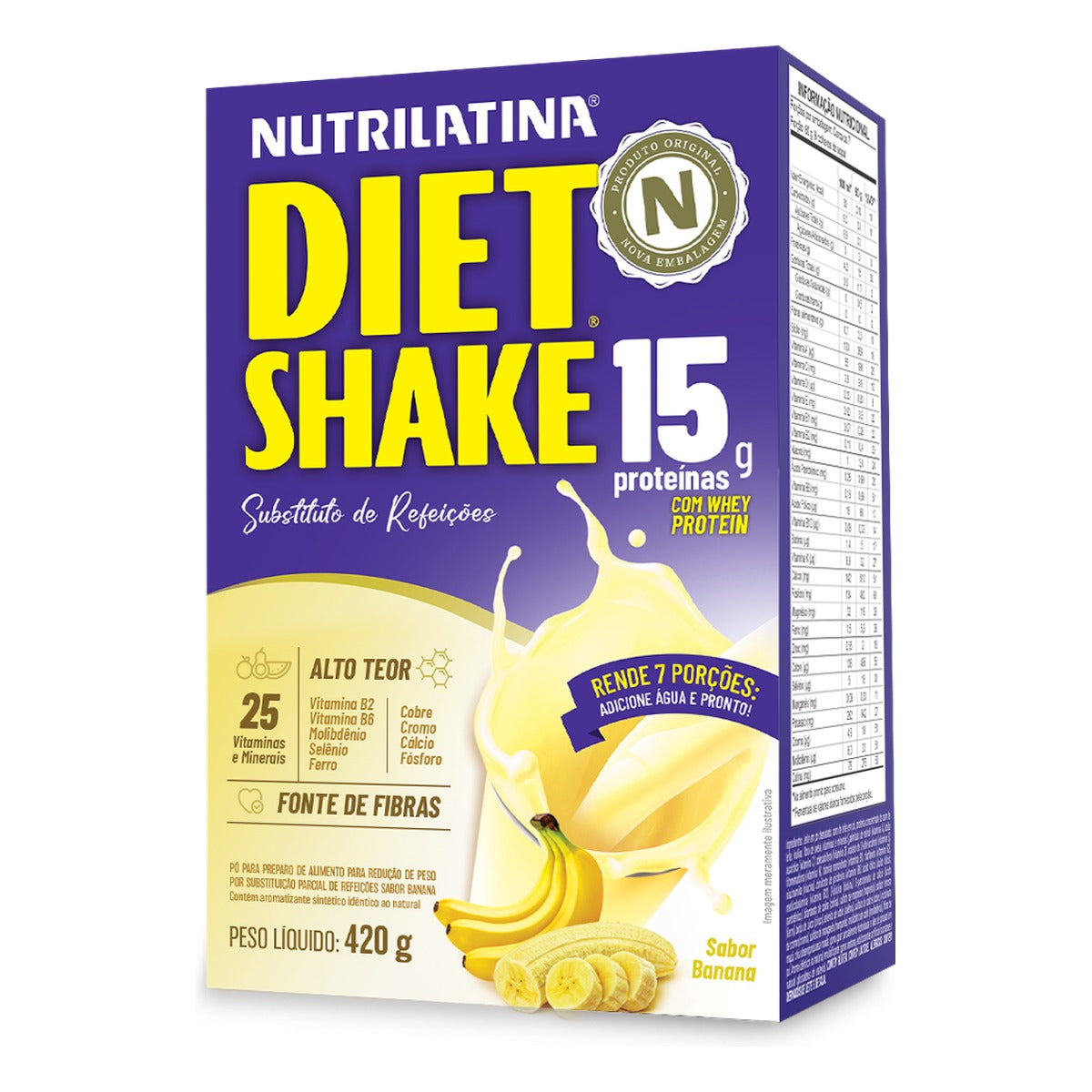 Caixa de Diet Shake Nutrilatina 420 g sabor Banana