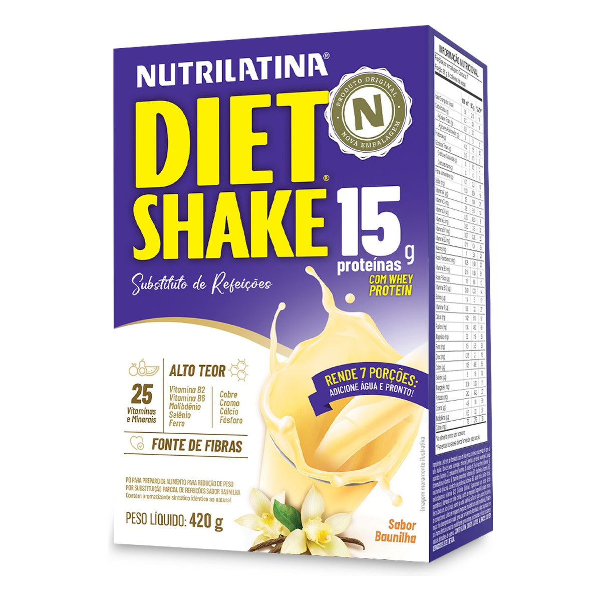 Caixa de Diet Shake Nutrilatina 420 g sabor Baunilha