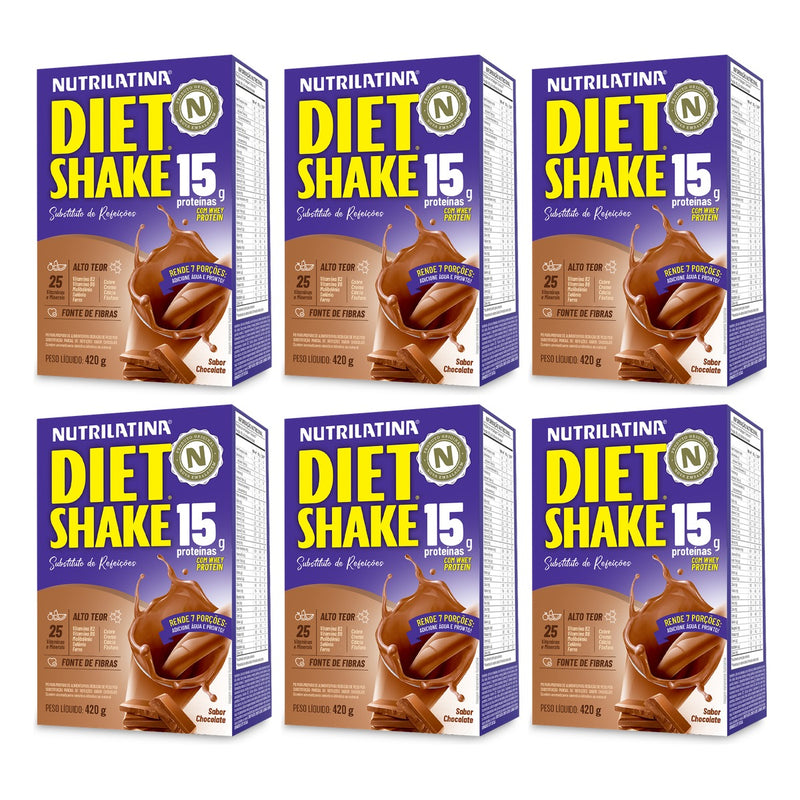 Kit 6 Diet Shake Nutrilatina 420 g — Chocolate