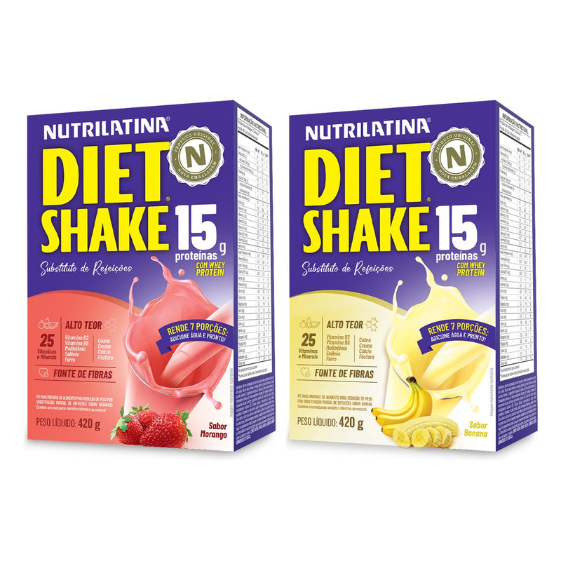 Kit 2 Diet Shake Nutrilatina 420 g Morango e Banana — Default Title