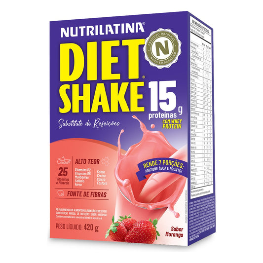 Caixa de Diet Shake Nutrilatina 420 g sabor Morango