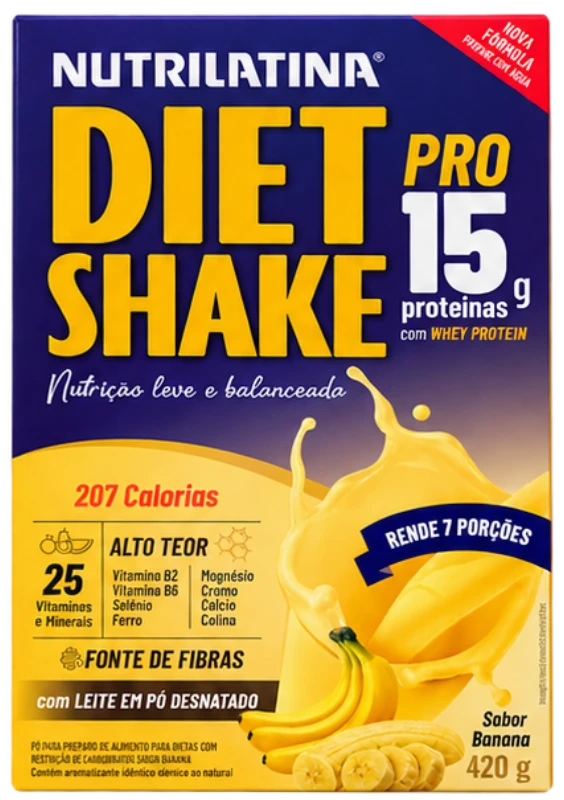 Diet Shake Nutrilatina sabor banana, 420 g