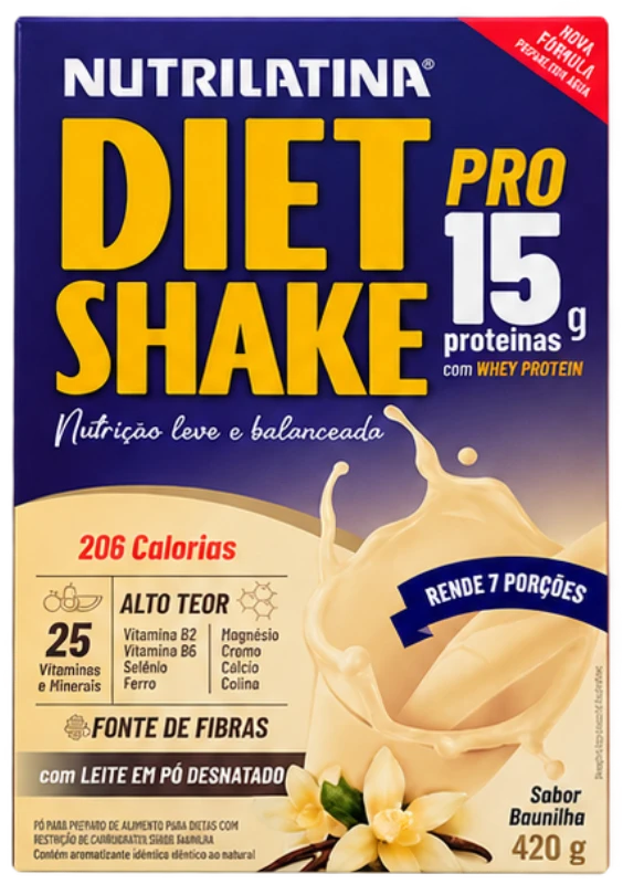 Diet Shake Nutrilatina sabor baunilha, 420 g