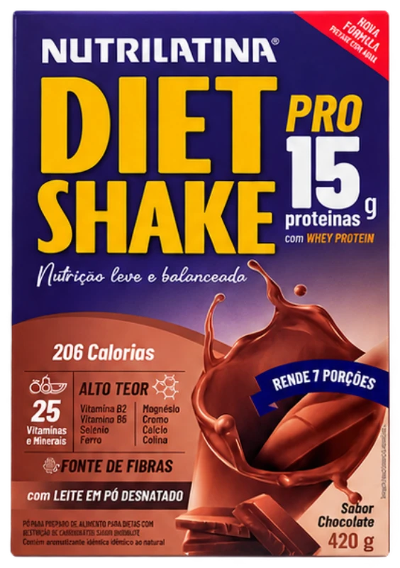 Diet Shake Nutrilatina sabor chocolate, 420 g